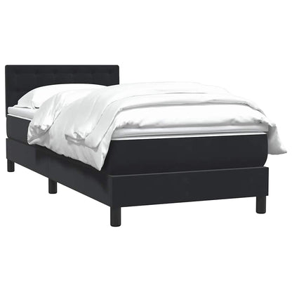 Giroletto a Molle con Materasso Nero 90x210 cm in Velluto | homemem39