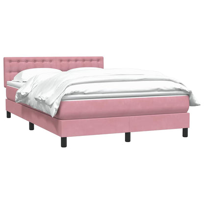 Giroletto a Molle con Materasso Rosa 140x210 cm in Velluto | homemem39
