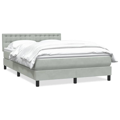 Giroletto a Molle con Materasso Grigio Chiaro 160x210cm Velluto