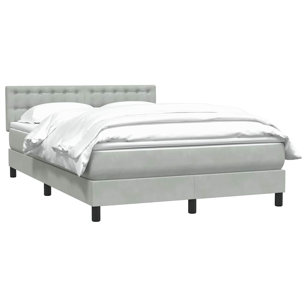 Giroletto a Molle con Materasso Grigio Chiaro 160x210cm Velluto