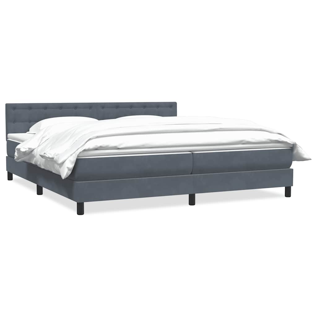 Giroletto a Molle con Materasso Grigio Scuro 180x210 cm Velluto | homemem39