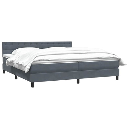 Giroletto a Molle con Materasso Grigio Scuro 180x210 cm Velluto | homemem39