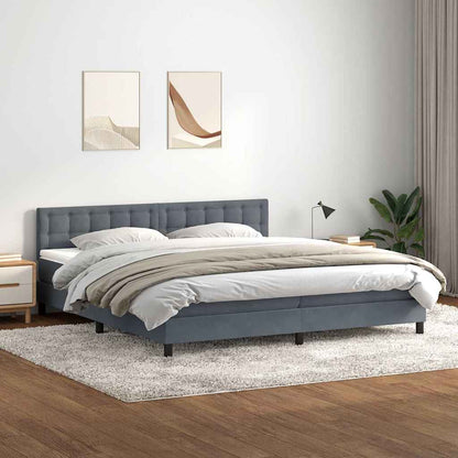 Giroletto a Molle con Materasso Grigio Scuro 180x210 cm Velluto | homemem39
