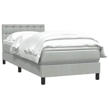 Giroletto a Molle con Materasso Grigio Chiaro 80x220 cm Velluto | homemem39
