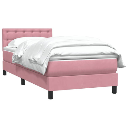 Giroletto a Molle con Materasso Rosa 80x220 cm Velluto | homemem39