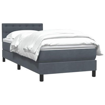 Giroletto a Molle con Materasso Grigio Scuro 90x220 cm Velluto | homemem39