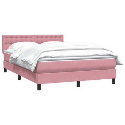 Giroletto a Molle con Materasso Rosa 140x220 cm in Velluto | homemem39