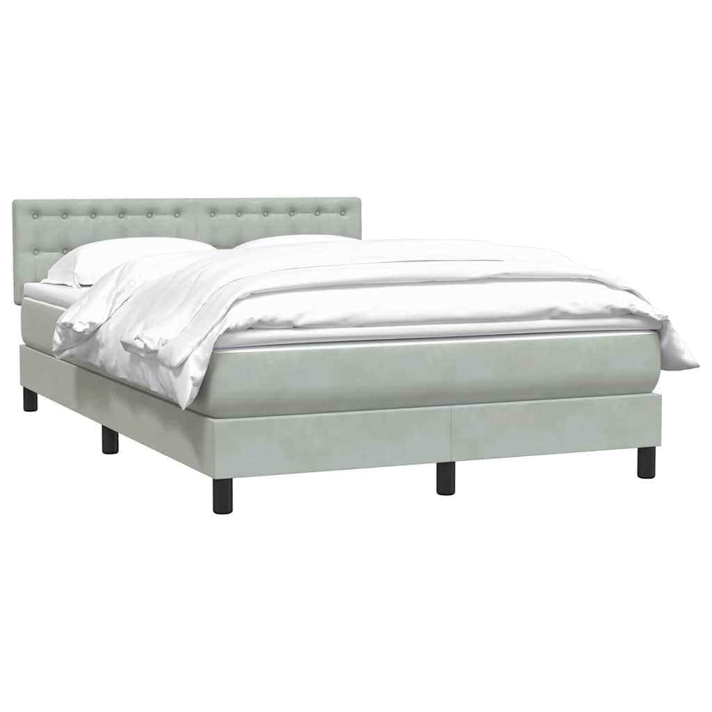 Giroletto a Molle con Materasso Grigio Chiaro 160x220cm Velluto | homemem39