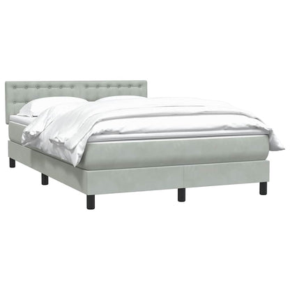 Giroletto a Molle con Materasso Grigio Chiaro 160x220cm Velluto | homemem39