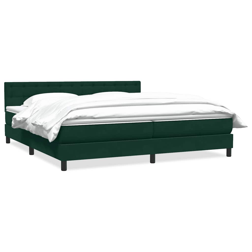 Giroletto a Molle con Materasso Verde Scuro 180x220 cm Velluto | homemem39