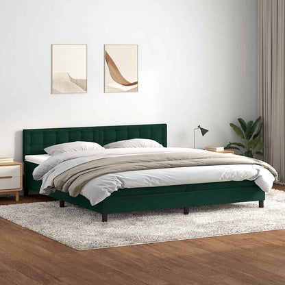 Giroletto a Molle con Materasso Verde Scuro 180x220 cm Velluto | homemem39