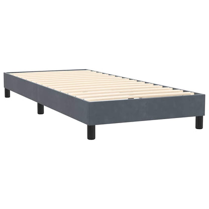 Letto a Molle con Materasso e LED Grigio Scuro 80x210 cm Velluto