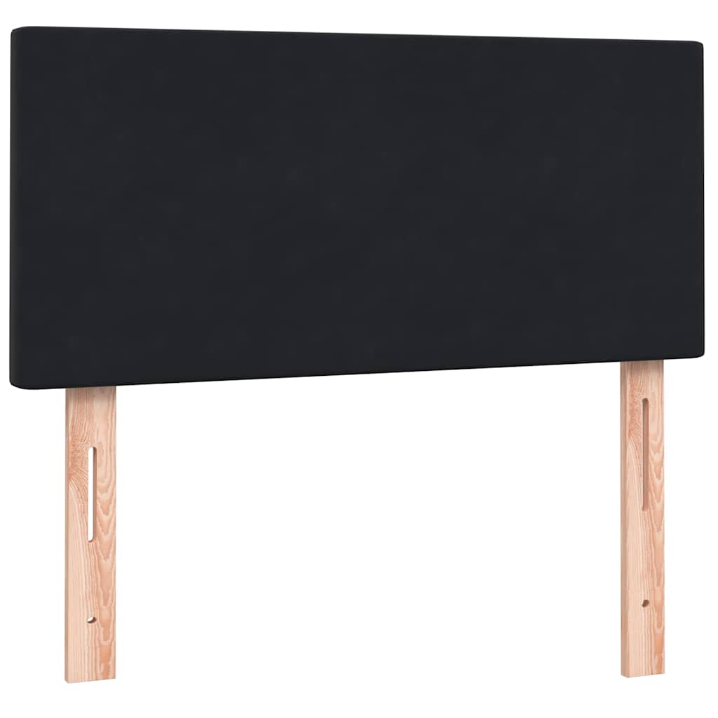Letto a Molle con Materasso e LED Nero 90x210 cm in Velluto