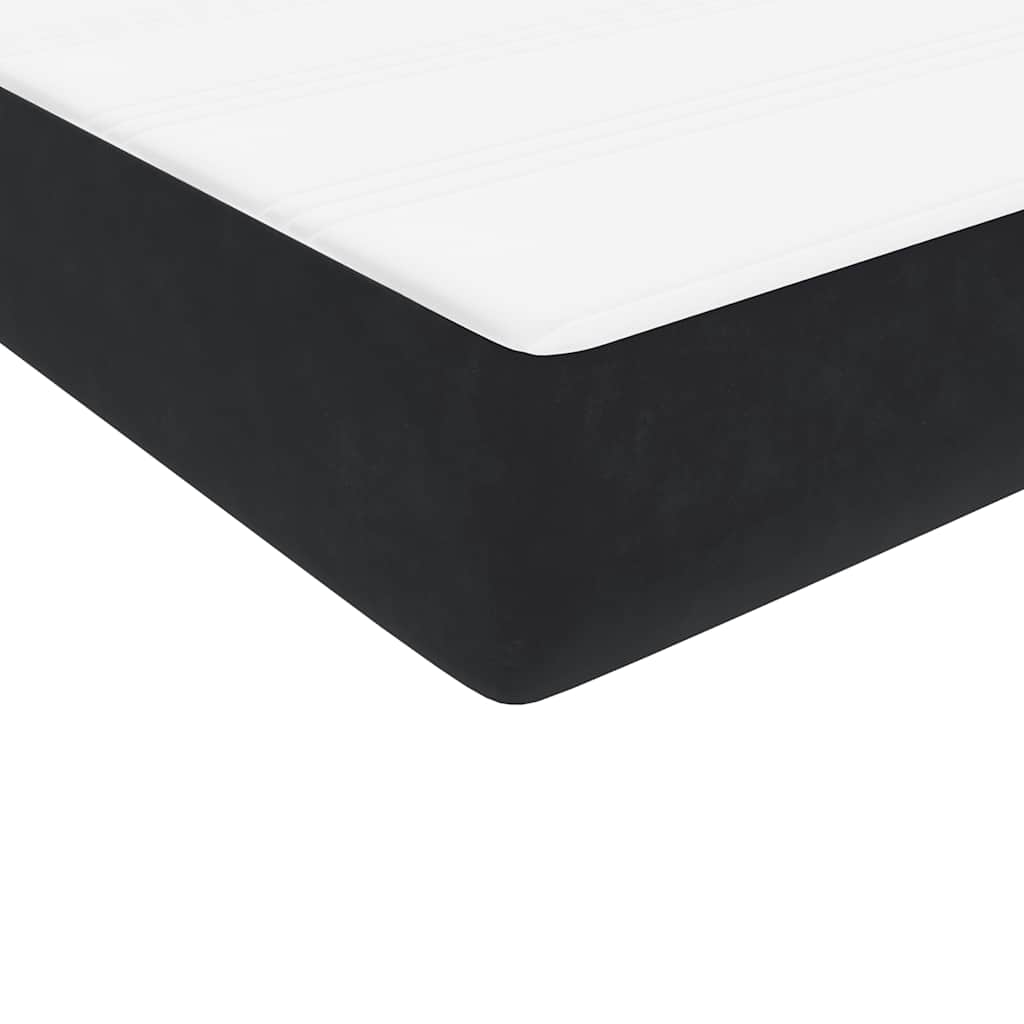 Letto a Molle con Materasso e LED Nero 90x210 cm in Velluto