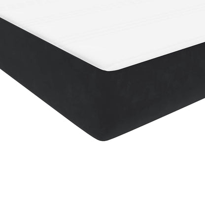 Letto a Molle con Materasso e LED Nero 90x210 cm in Velluto