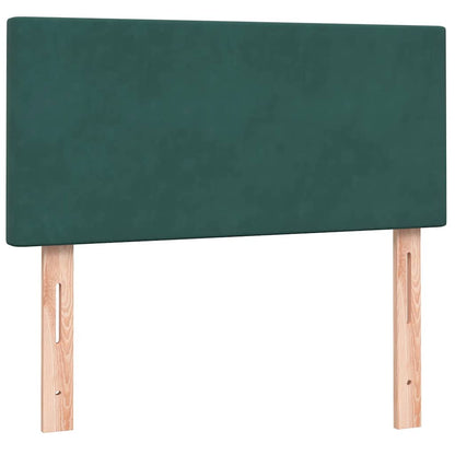 Giroletto a Molle con Materasso Verde Scuro 90x210 cm Velluto