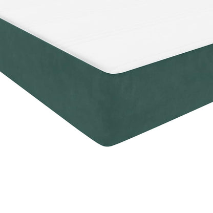 Giroletto a Molle con Materasso Verde Scuro 140x210 cm Velluto