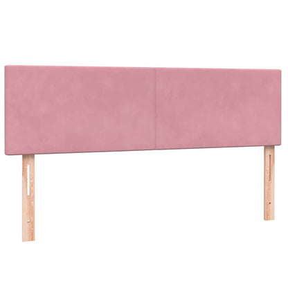Letto a Molle con Materasso e LED Rosa 140x210 cm in Velluto