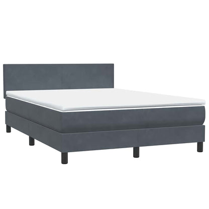 Letto a Molle con Materasso e LED Grigio Scuro 160x210 cm