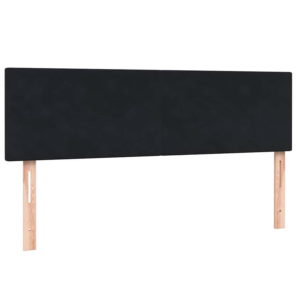 Giroletto a Molle con Materasso Nero 160x210 cm in Velluto