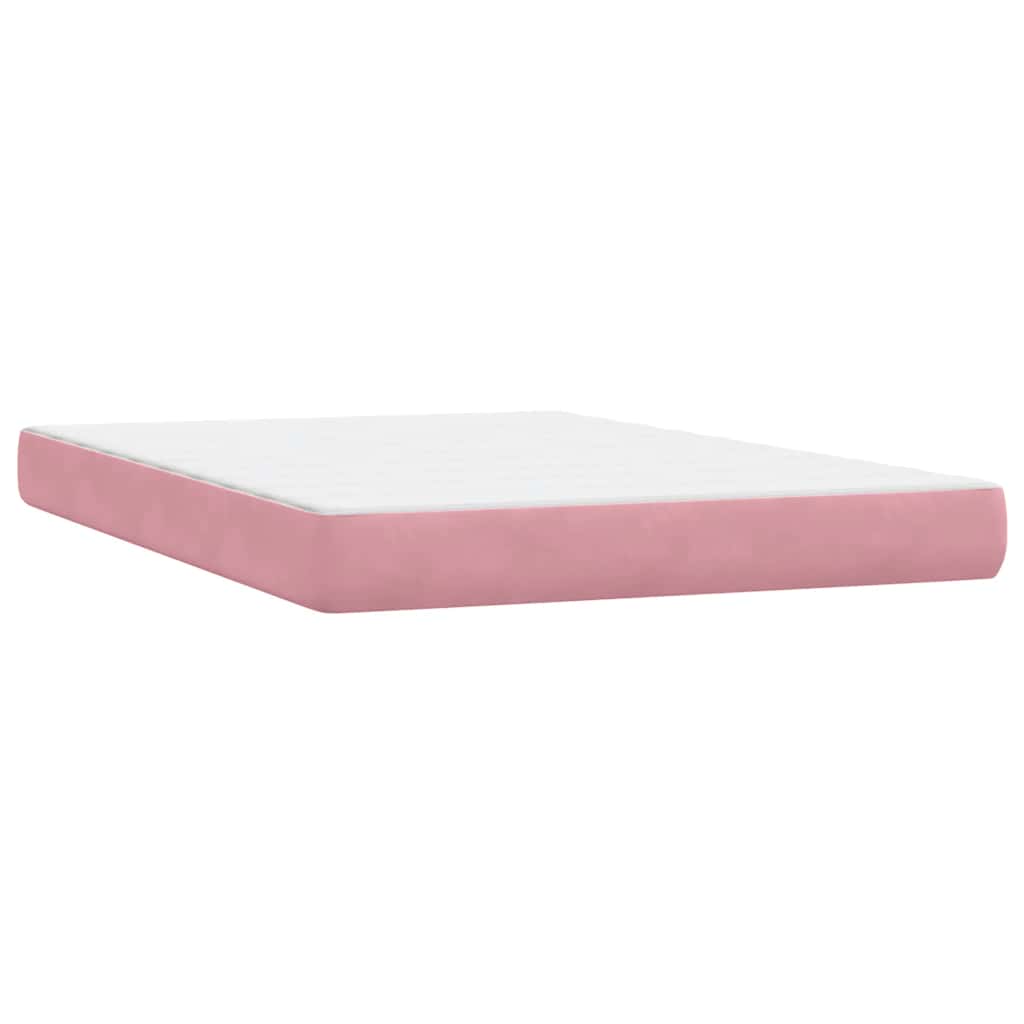 Letto a Molle con Materasso e LED Rosa 160x210 cm in Velluto