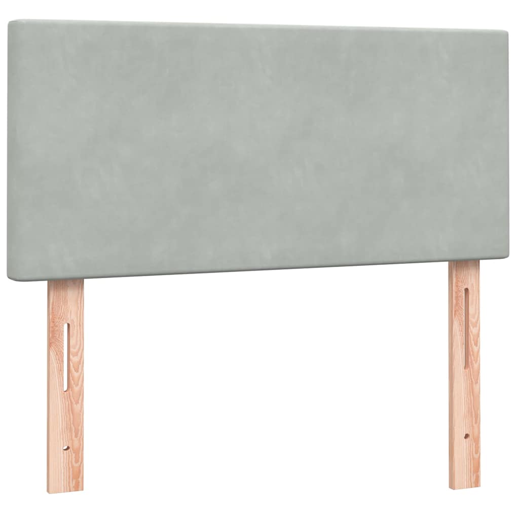 Letto a Molle con Materasso e LED Grigio Chiaro 80x220 cm Velluto