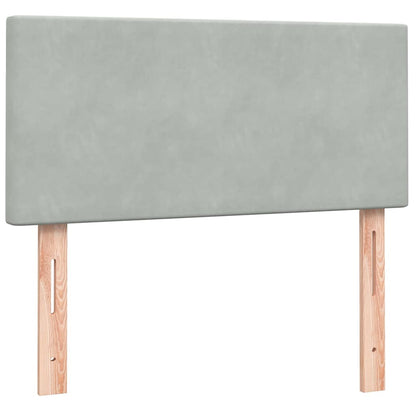 Letto a Molle con Materasso e LED Grigio Chiaro 80x220 cm Velluto