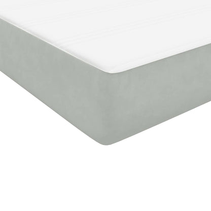 Letto a Molle con Materasso e LED Grigio Chiaro 80x220 cm Velluto