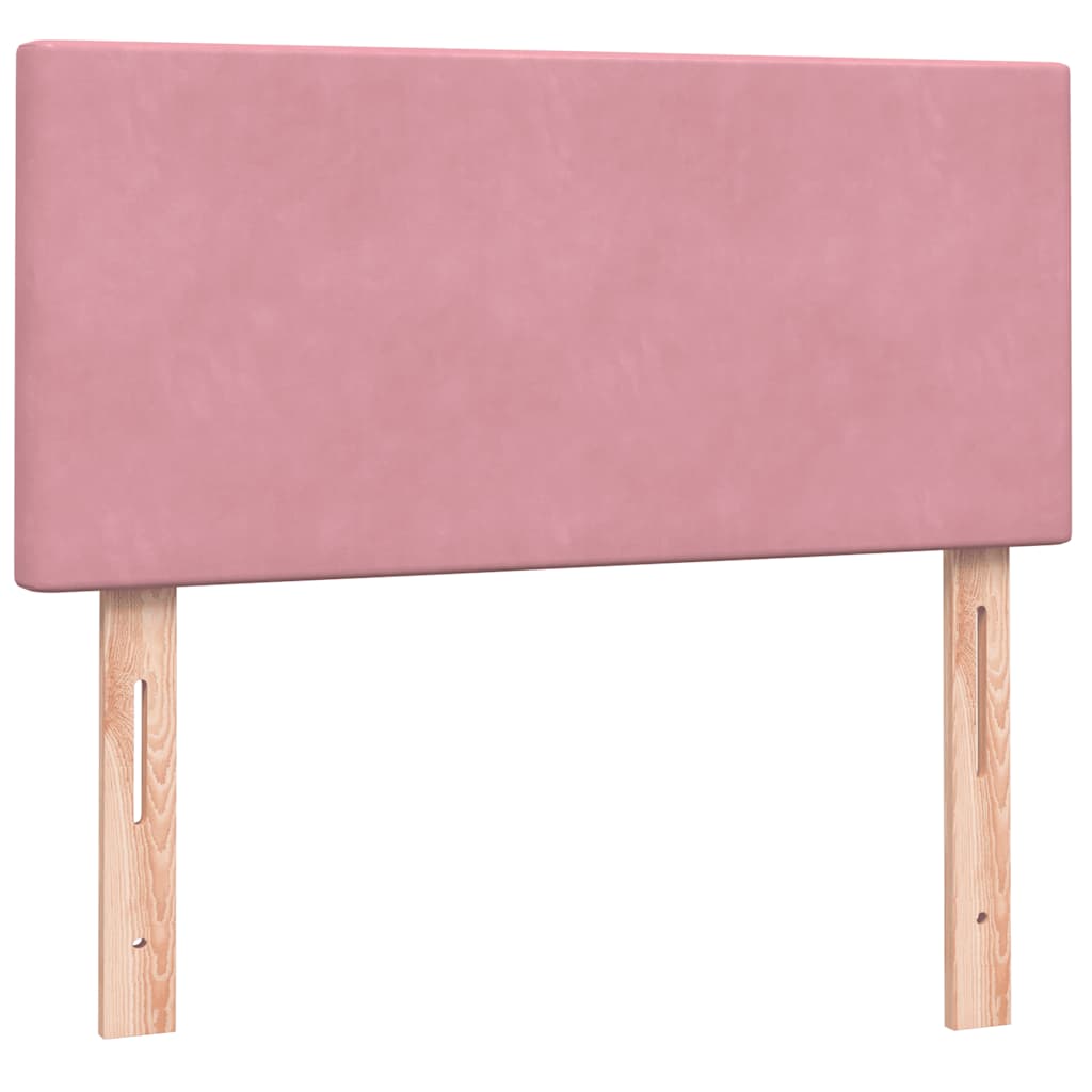 Letto a Molle con Materasso e LED Rosa 90x220 cm Velluto
