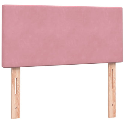 Letto a Molle con Materasso e LED Rosa 90x220 cm Velluto