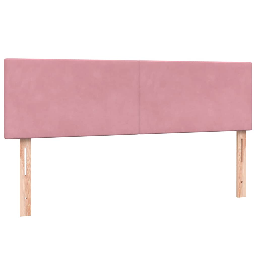 Letto a Molle con Materasso e LED Rosa 160x220 cm in Velluto