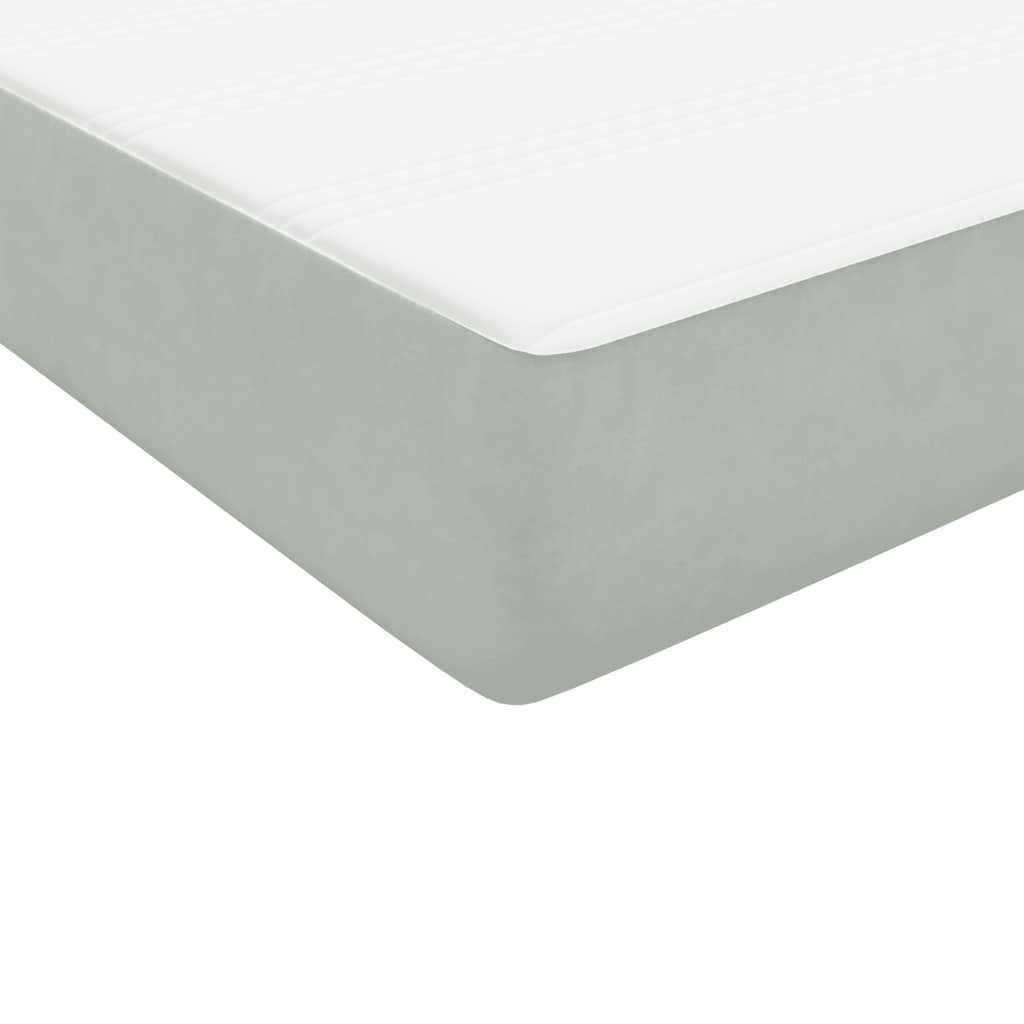 Letto a Molle con Materasso e LED Grigio Chiaro 180x220cm Velluto