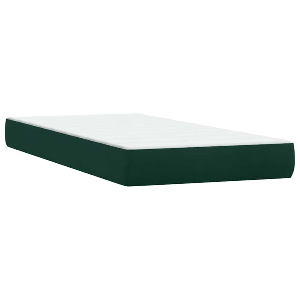 Letto a Molle con Materasso e LED Verde Scuro 180x220 cm Velluto | homemem39