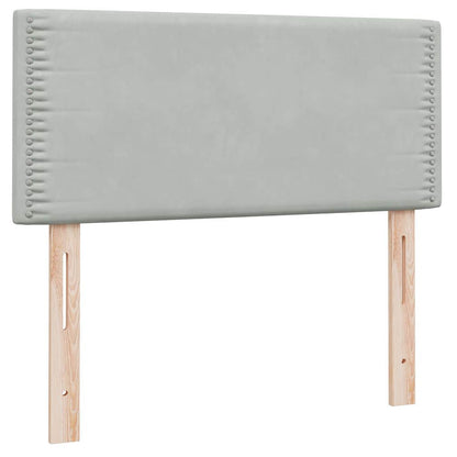 Letto a Molle con Materasso e LED Grigio Chiaro 80x210 cm Velluto | homemem39