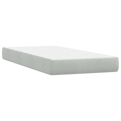 Letto a Molle con Materasso e LED grigio chiaro 90x210 cm Velluto | homemem39