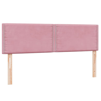 Letto a Molle con Materasso e LED Rosa 160x210 cm in Velluto