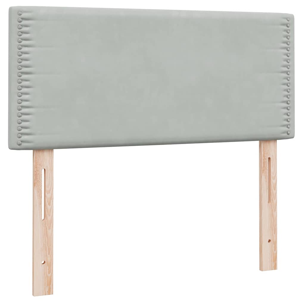Letto a Molle con Materasso e LED Grigio Chiaro 80x220 cm Velluto | homemem39