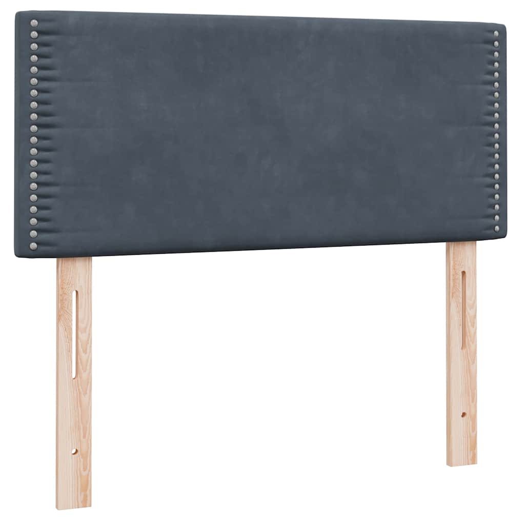 Letto a Molle con Materasso e LED Grigio Scuro 90x220 cm Velluto | homemem39