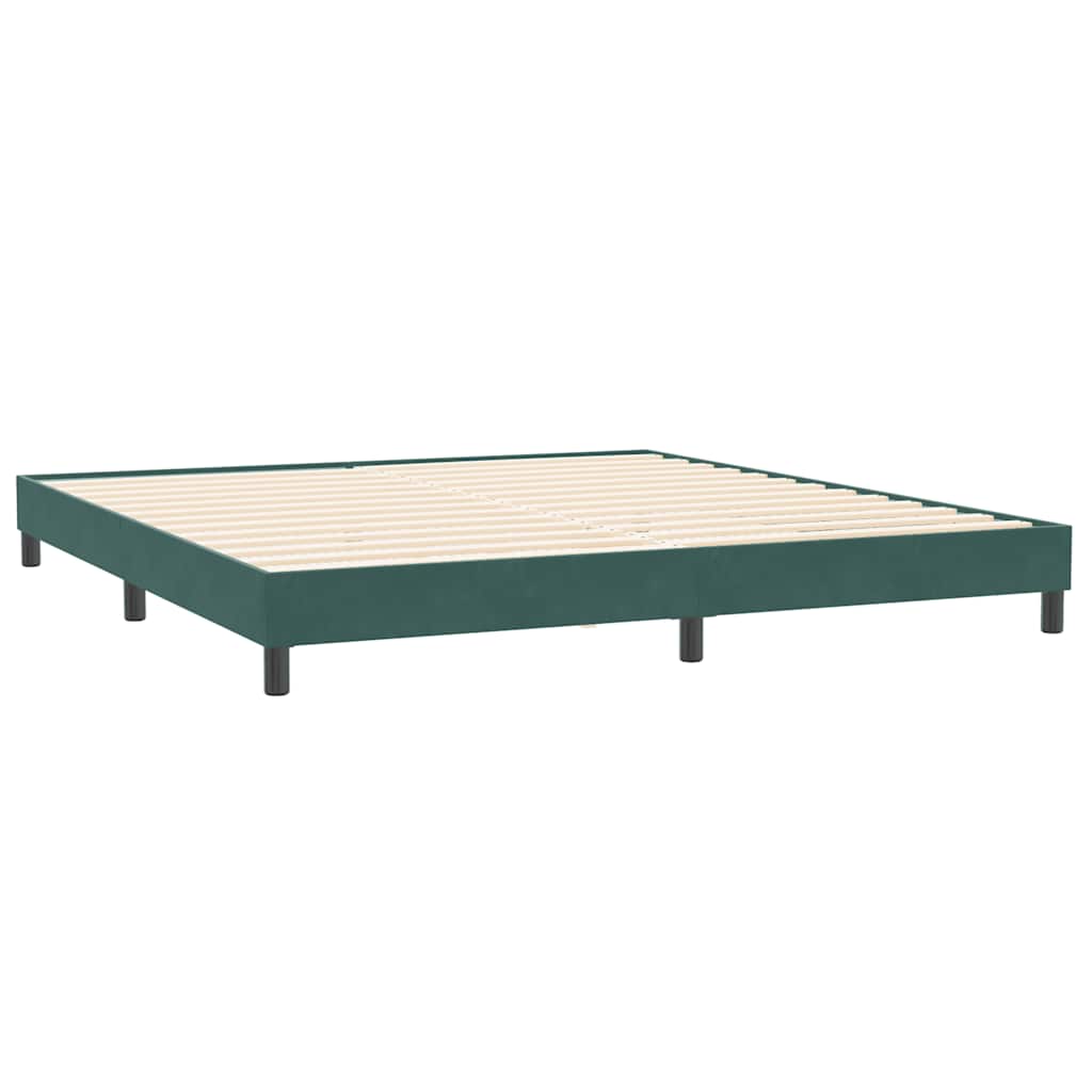 Letto a Molle con Materasso e LED Verde Scuro 180x220 cm Velluto | homemem39