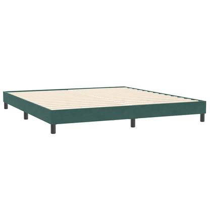 Letto a Molle con Materasso e LED Verde Scuro 180x220 cm Velluto | homemem39