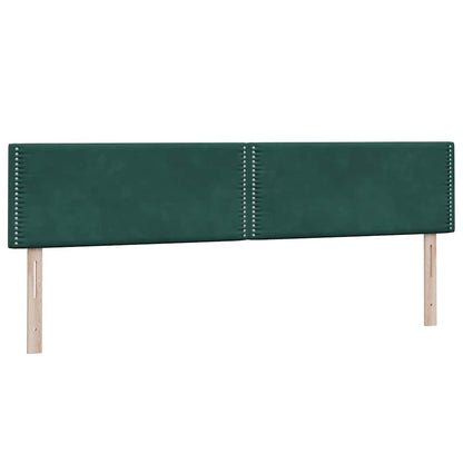 Letto a Molle con Materasso e LED Verde Scuro 180x220 cm Velluto | homemem39