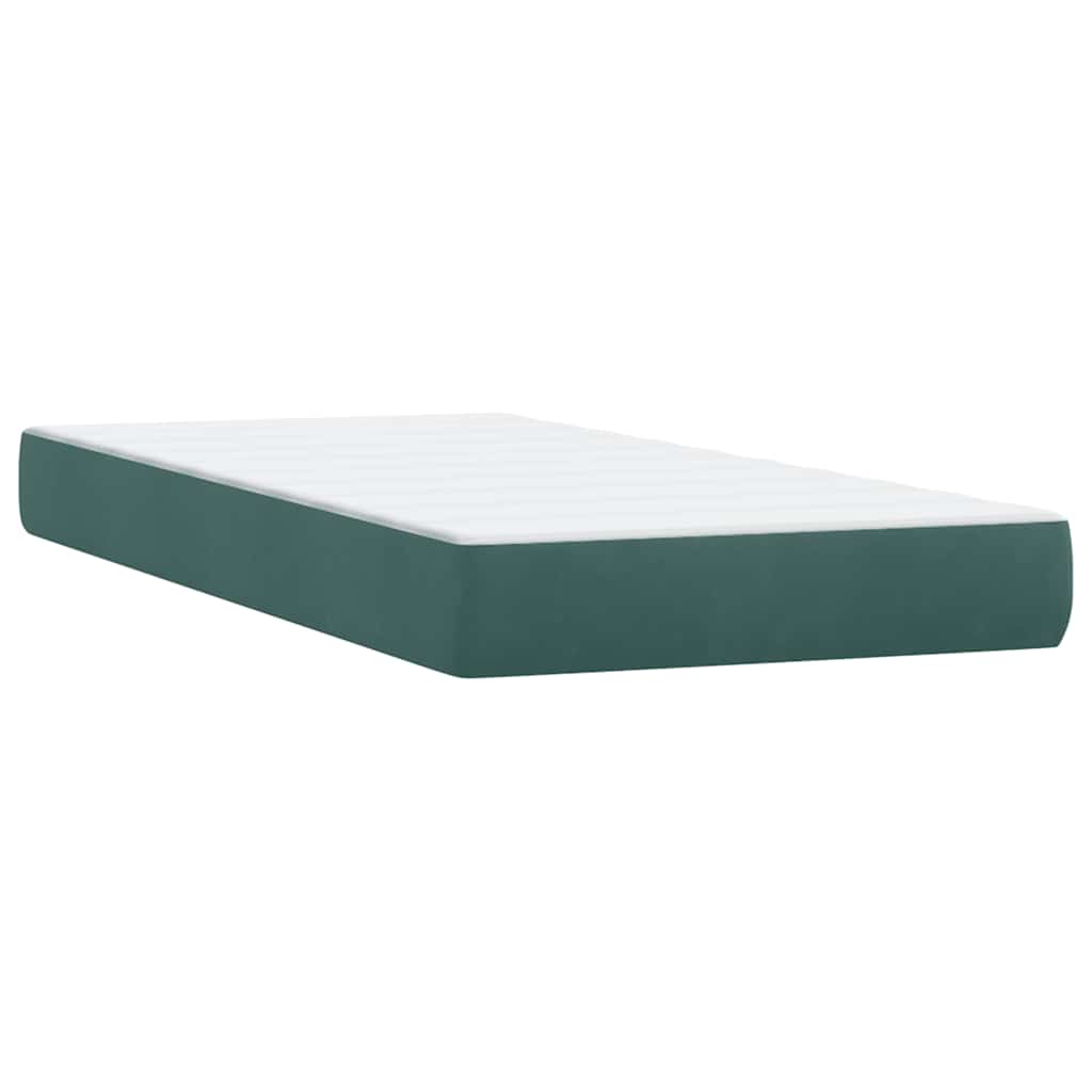Letto a Molle con Materasso e LED Verde Scuro 180x220 cm Velluto | homemem39
