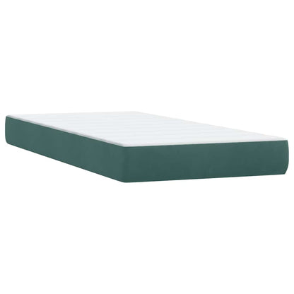 Letto a Molle con Materasso e LED Verde Scuro 180x220 cm Velluto | homemem39