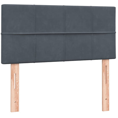 Letto a Molle con Materasso e LED Grigio Scuro 80x210 cm Velluto