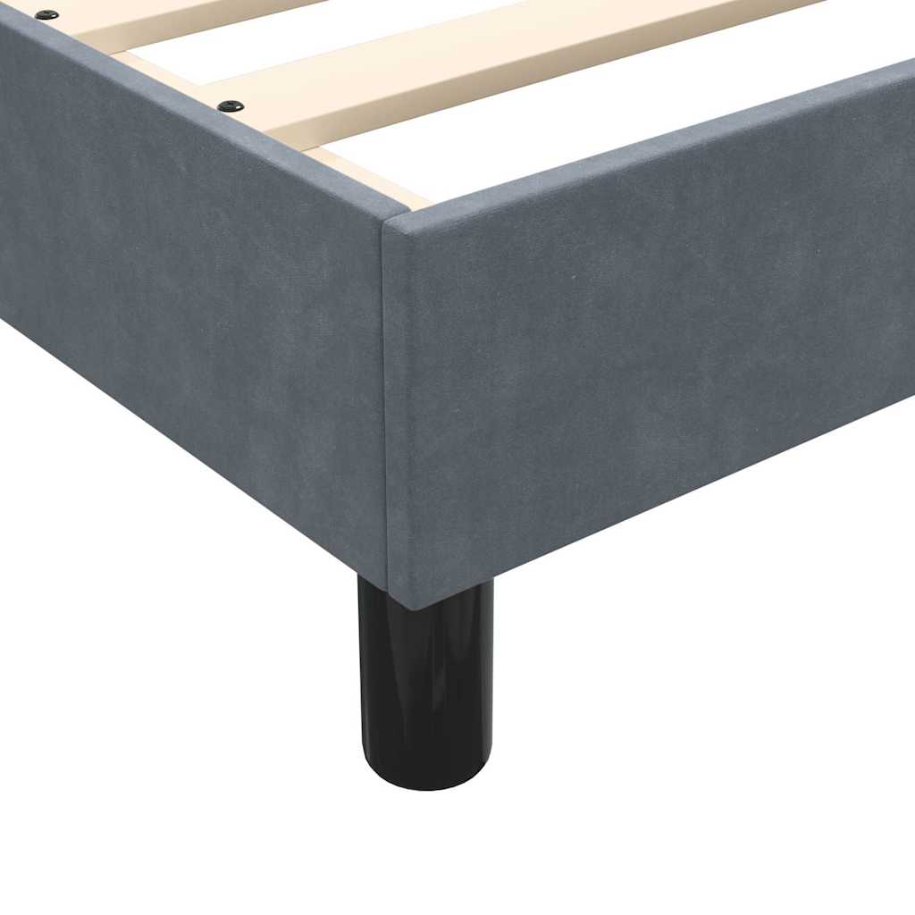 Letto a Molle con Materasso e LED Grigio Scuro 80x210 cm Velluto