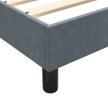 Letto a Molle con Materasso e LED Grigio Scuro 80x210 cm Velluto