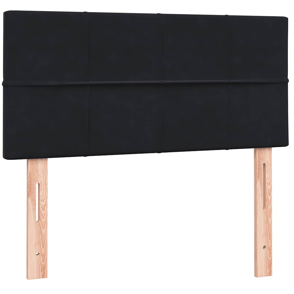 Letto a Molle con Materasso e LED Nero 90x210 cm in Velluto | homemem39