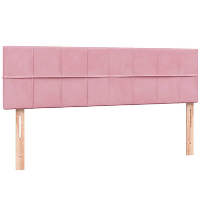 Letto a Molle con Materasso e LED Rosa 140x210 cm in Velluto | homemem39