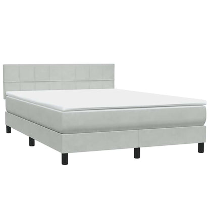 Letto a Molle con Materasso e LED Grigio Chiaro 160x210cm Velluto | homemem39