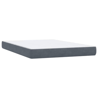 Letto a Molle con Materasso e LED Grigio Scuro 160x210 cm Velluto | homemem39